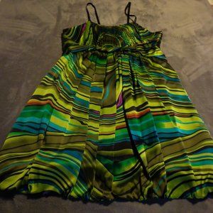 Green Silk Sleeveless Prom/Cocktail Dress